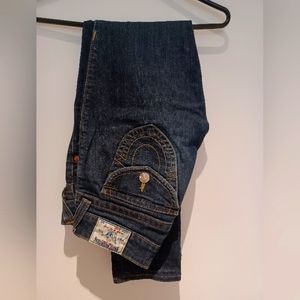 True Religion dark wash straight jean